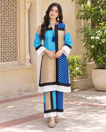 MULTI-COLOURED SILK CORDSET