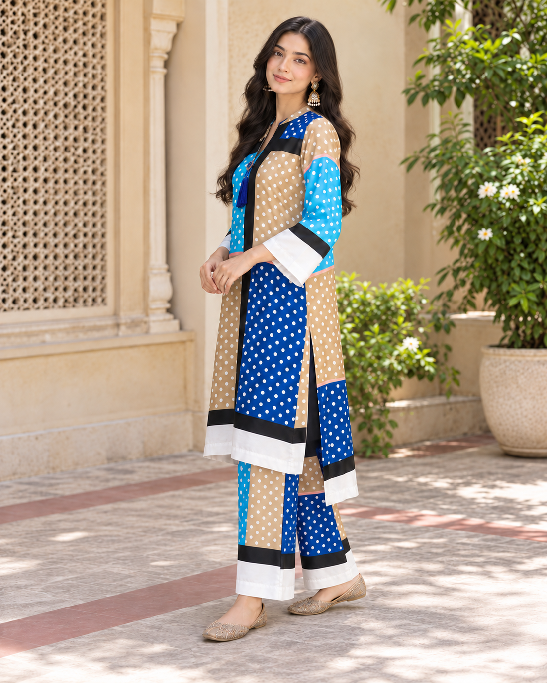 MULTI-COLOURED SILK CORDSET