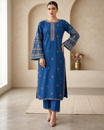 SHAJJAR 2PC EMBROIDERED DRESS
