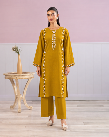 MUSTARD LAWN EMBROIDERED 2pc