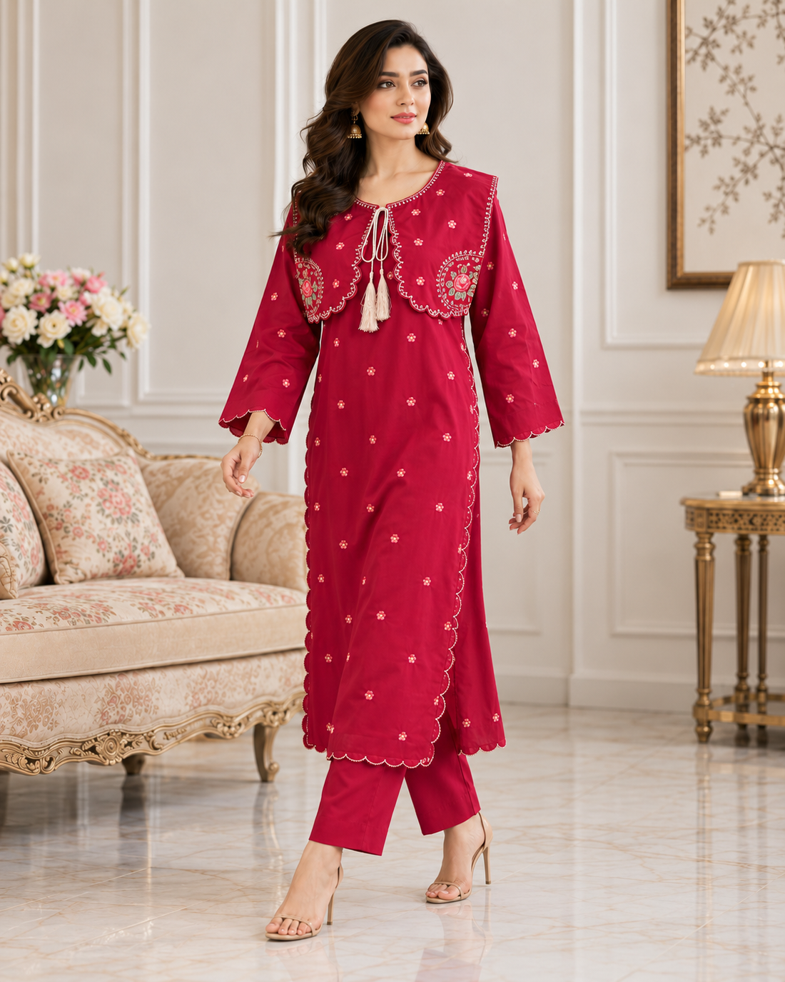 ROSELLE 3PC EMBROIDERED DRESS