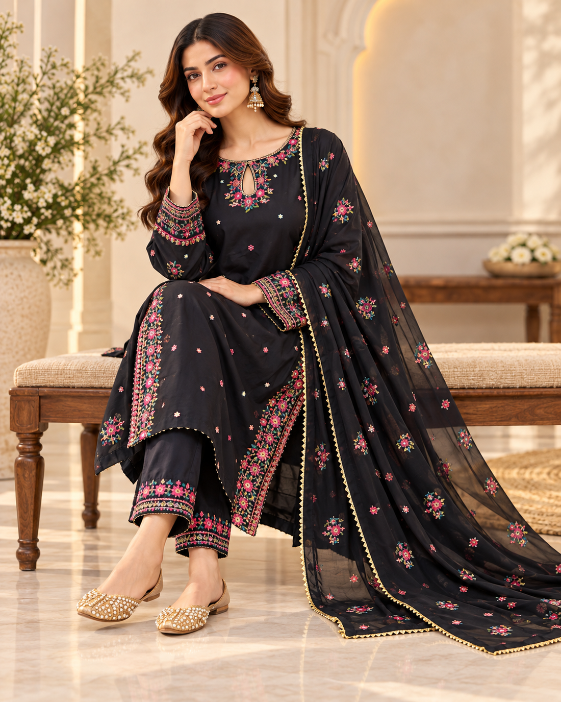 JOHANA 3PC EMBROIDERED DRESS
